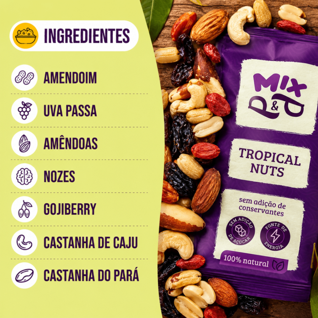 Kit com 2 pacotes de 1kg do Mix Tropical Nuts - vista 4